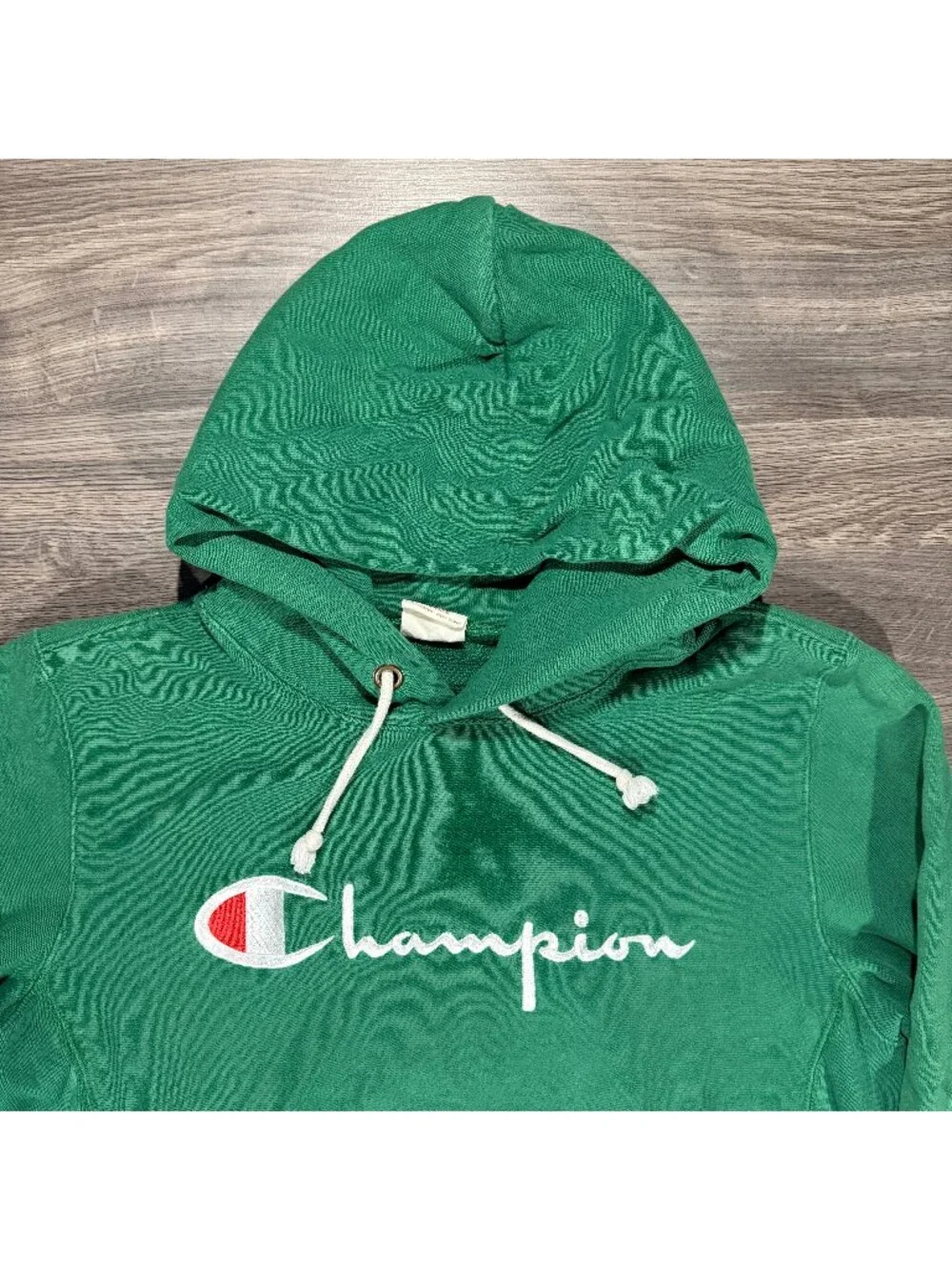 *Vintage Champion Women's Reverse Weave Hoodie - Green - Picture 2 of 6
